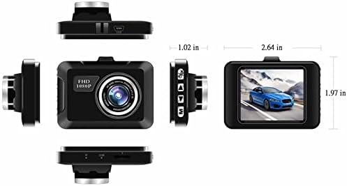 Видеорекордер Gosuguu предния край на 1080P FHD-2,0-Инчов Мини-екран, Автомобилен Видеорекордер, Вграден в Автомобилна камера с G-Сензор, Безпроблемна Циклична запис, камера