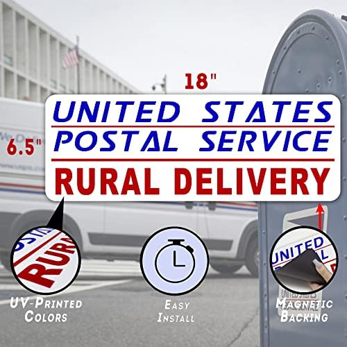 САЩ пощенска услуга Пощенски доставка в селските райони Магнитна автомобили, транспортна, внедорожная табела 18 x 6 на магнити - Винил печат UV мастило Ярко-червен, си?