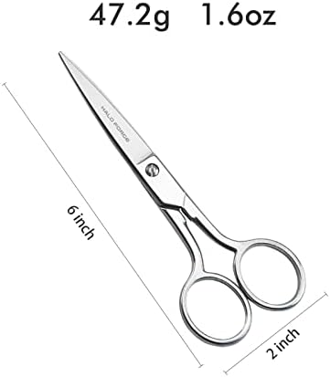 Малки ножици за бродиране HALO FORGE: Черен Подправени Ножици от Неръждаема стомана с Остър Пряк Острия връх,