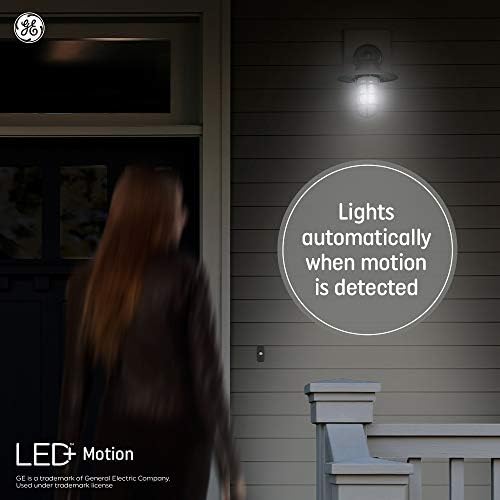 Led лампа на GE Lighting LED + за външно осветление с датчик за движение, топло Бяло, от здрач до зори, Средна