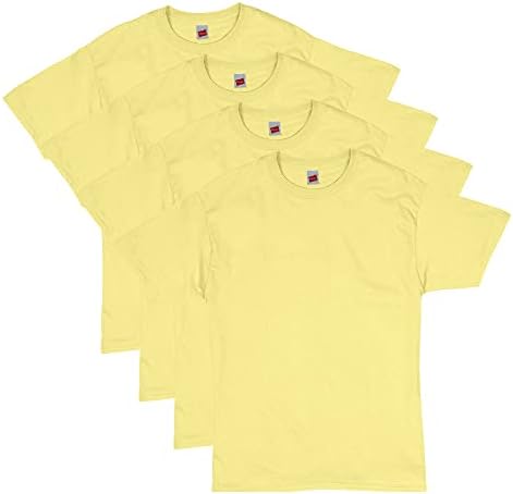 Мъжка тениска Hanes Essentials с къс ръкав Value Pack (4 опаковки),жълта,3XL