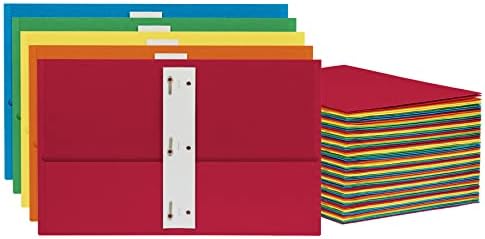 Оксфордские 2 Джоба папки със зъби, Голяма кутия от 125 броя, Папки от текстурирана хартия, Различни цветове