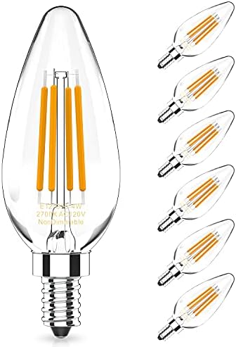 Лампи, базирани на led sconces свещ YUIIP E12, Класическа Прозрачна лампа за полилеи мощност от 4 Вата, Еквивалентна