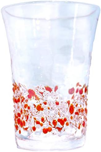 Бира, чаша Tida Кобо (оранжев /прозрачен), Диаметър 2.8 инча (7 см)