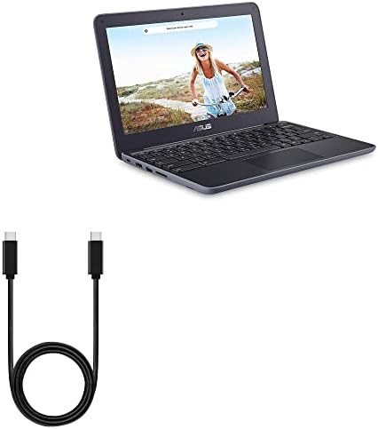 Кабел BoxWave, който е съвместим с ASUS Chromebook C203 - Кабел DirectSync PD (3 фута) - USB-C-USB-C (100 W),