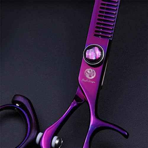 WXBDD 6 инча ярко лилаво, плаващи под ножици, ножици за палеца въртящи фризьорски ножици фризьорски салон, плаващи