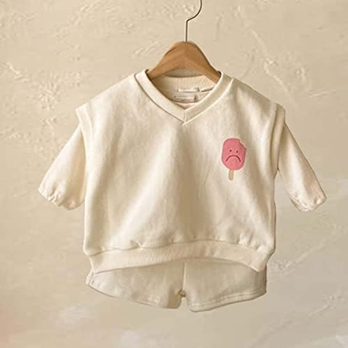 KAGAYD/ Облекло за бебета момичета И момчета, Есенни Обикновена Памучни Къси Панталони, без ръкави, Елек, комплект