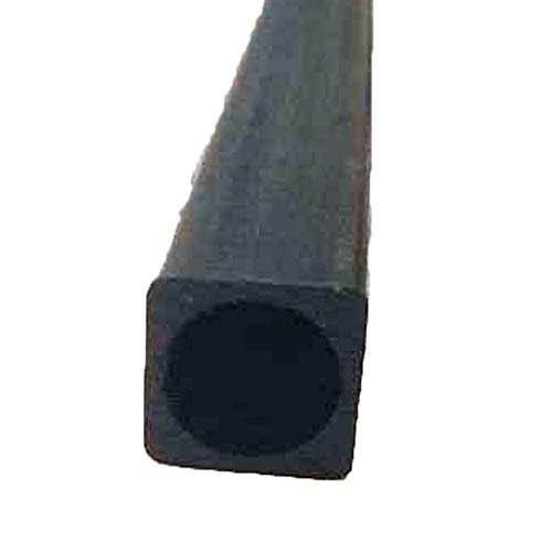 KARBXON – Тръба от карбон - 6 мм X 4 mm x 1000 mm – Разглобяема квадратна тръба с кухи кръгли център - Черно
