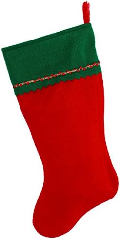 Първоначално Коледни Чорапи с бродирани мен Монограм, Зелено и Червено фетр, Инициал D
