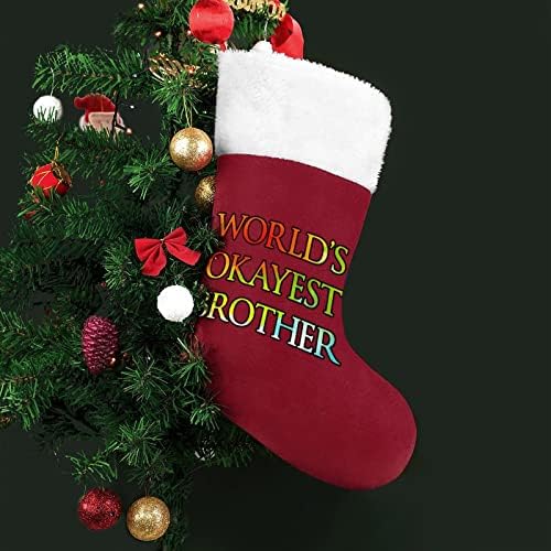 Най-добър в света Коледни Чорапи за Брат, Чанта за Коледни Чорапи, Домашен, Семеен Коледен Декор
