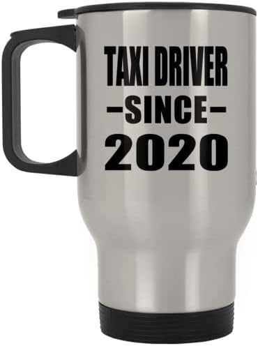 Дизайн За Шофьор на Такси С 2020 г., Сребърна Пътна Чаша 14 грама, на Изолиран Чаша от Неръждаема Стомана, Подаръци за Рожден Ден, Годишнина, Коледа, Деня на Бащи и Майки