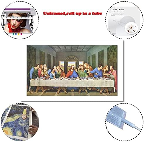 Исус Христос на Тайната Вечеря Платно Художествен Плакат и Стенни Художествена Картина Принт Модерен Семеен