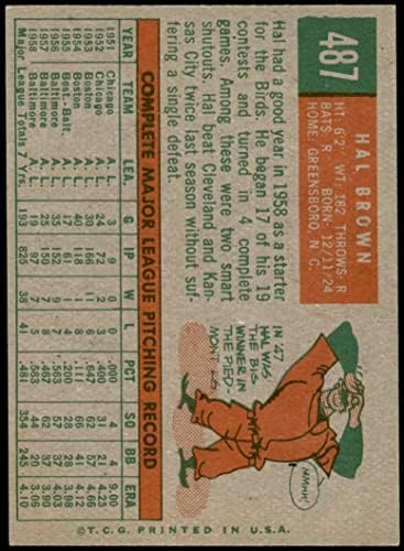 1959 Topps 487 Хал Браун Балтимор Ориолс (Бейзболна карта) в Ню Йорк Ориолс