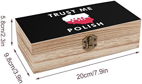 Nudquio Повярвайте Ми, аз Полски Дървена Кутия-Органайзер за Съхранение с ретро-Заключване за Бижута, Снимки,