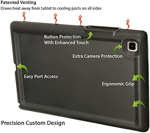 BobjGear Bobj Здрав калъф за таблет Samsung Galaxy Tab A7 10,4 инча 2020 моделите SM-T500, SM-T505, SM-T507, подходящ за деца (bold черен)