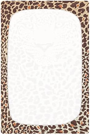 Чаршафи за легла с Леопардовым принтом ALAZA Кафяв цвят под формата на Леопард, Чаршаф за Люлка за Момчета и