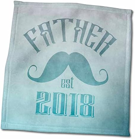 Кърпи 3dRose Син Тюркоаз за Деня на бащите Est 2018 Art - Towels (twl-282490-3)