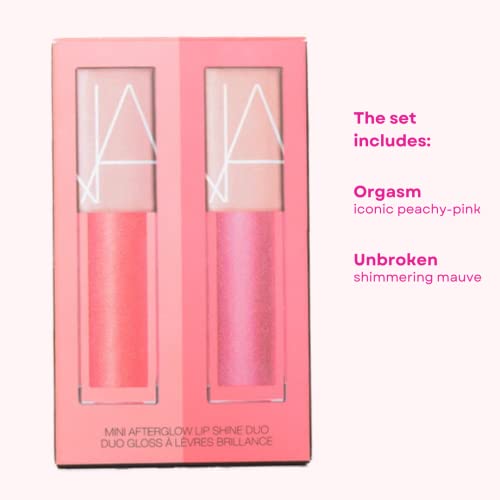 Набор от блесков за устни NARS Mini Зарево Lip Shine:: Orgasm (Прозрачен персиково-розов със златен блясък),