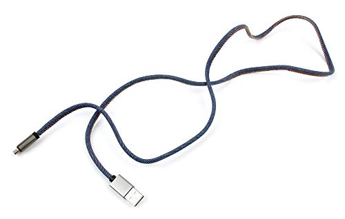 DURAGADGET 1 м в джинсовом стил, кабел за синхронизация на данни Micro USB - Съвместим с безжична стереогарнитурой