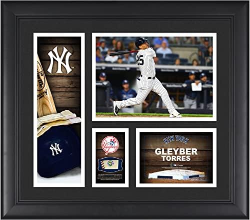 Глейбер Торес на Ню Йорк Янкис Поставил в рамка колаж на играча с размер 15 х 17 см с изображение на използваните