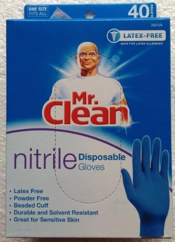 Ръкавици за еднократна употреба за почистване от нитрил без латекс и прах MR. Clean, Издръжливи, Устойчиви на
