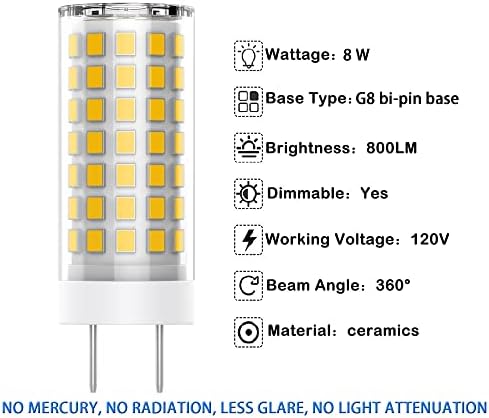 Led лампа WeiSpecia G8 за осветление на кухнята под мивката, осветление под шкаф, Двухконтактная база G8, с