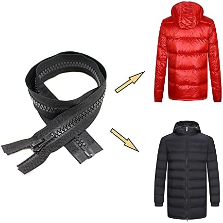 YaHoGa 2 ЕЛЕМЕНТА 10 28-Цолови Разделителни ципове на якета за Шиене Палто Зимно палто с Черна Лента Тежки