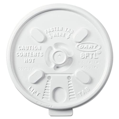 Пластмасови капачки за горещи чаши Dart - Lift n' Lock, 6-10 грама, Бели, 1000 / Скоростна 8FTL (DMi CT