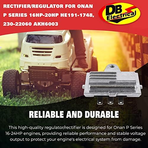 Регулатор DB Electrical AKH6003 Onan е Съвместим С/Уплътнител За токоизправител 318-420, Onan 20 Amps-AC-B+-AC,