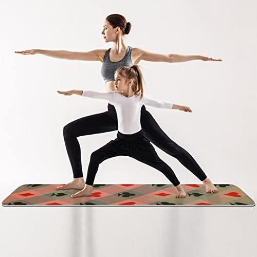 Килимче за йога с дебелина 6 мм, с принтом игри с Карти костюми, Екологично Чисти Постелки за упражнения от