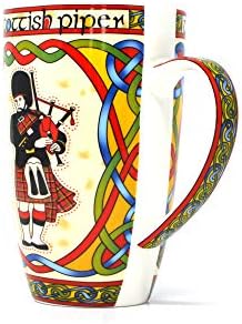 Шотландският Чаша-гайдар с шарките на Червени шотландски келтски възли и Высокогорными волынками от Royal Tara