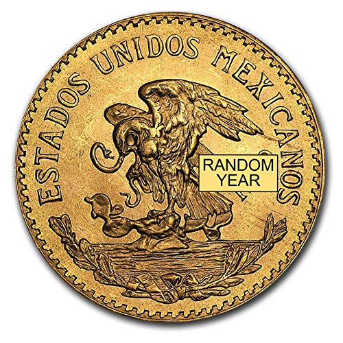 1917 Без знака на ментата - 1959 (Случаен година) Мексиканското злато 20 песос AGW .4823 Трой унция Диамант,