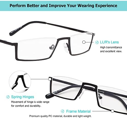 LUR 3 Опаковки очила за четене в полукръгла рамка + 7 опаковки очила за четене без рамки (общо 10 двойки ридеров