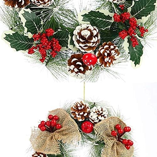 XTYZIL Украса за Коледната елха на ZQ Коледен Орнамент Венец от борови шишарки, Размер: 30 см Цвят: Стил B)