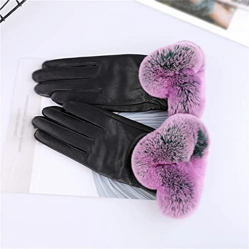 дамски Кожени ръкавици, n/a, Есенно-зимни Топли ръкавици с маншети на пръстите на краката (Цвят: D, Размер: