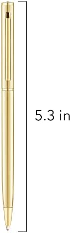 Unibene 6 Опаковки Тънки Златни Химикалки с черно мастило Средна плътност (1 мм), един Хубав Подарък за Сватба,