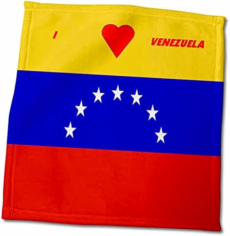 Кърпа 3dRose I Love Venezuela, 15 x 22, Бяло
