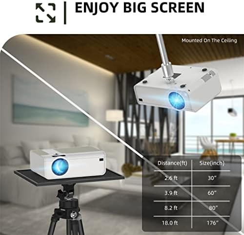 Мини проектор LHLLHL T4 3600 Лумена С поддръжка на Full 1080P LED Proyector с голям екран, Преносим за Домашно