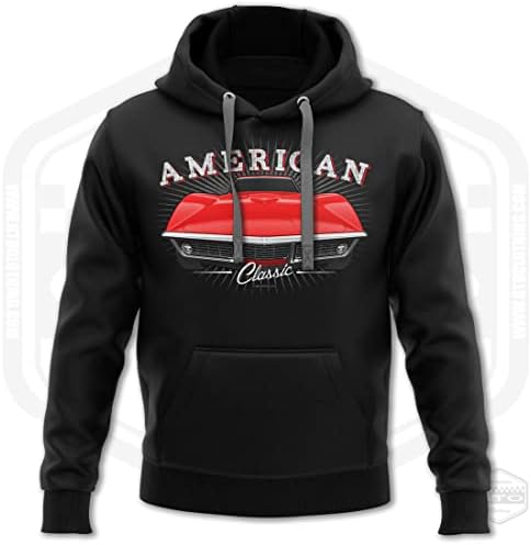 Мъжки hoody Corvette Stingray Tribute 1968 Г., Черна | Идея за подарък за феновете на американския Мускул Кара