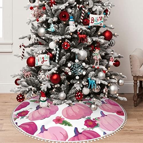 Пола за Коледната елха с тапицерия pom-помераните Розов цвят-Тиква-Коледна Украса за дома за Деня на Благодарността