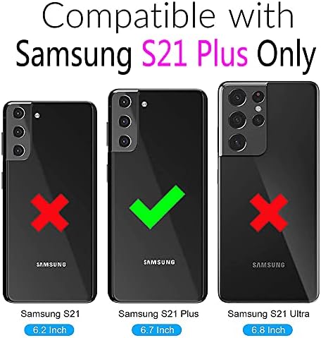 Съвместим с Samsung Galaxy S21 Plus Glaxay S21 + 5G Чанта-портфейл, държач за карти, Поставка, Многофункционална