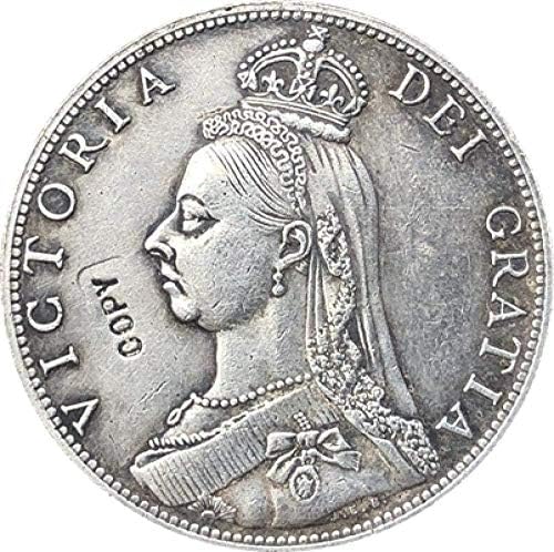 Монета на Повикване Великобритания 1890 1 Флорин - Виктория 2-аз съм Копие на Портрета на Монети за Домашен
