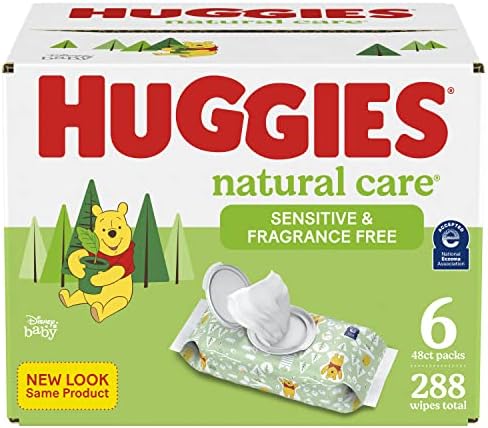 Мокри кърпи Baby Sensitive, Huggies Natural Care за детски пелени, Без мирис, не е алергичен, 48 броя (опаковка