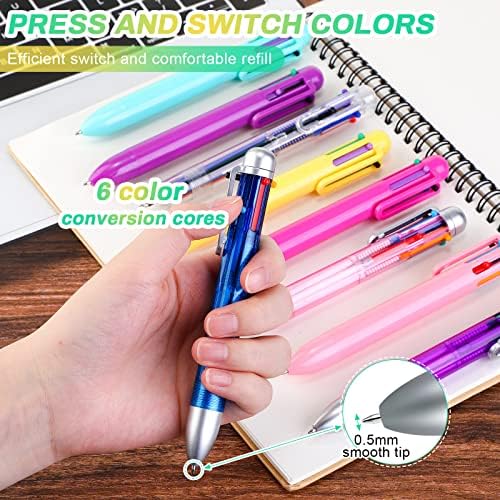 54 Опаковката 0,5 мм и 6-в-1 Многоцветен Химикалка Писалка Прибиращи Химикалки Многоцветни Химикалки в Един