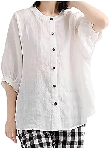 Yubnlvae Плюс размери, Кръгла Силует, Модерни Ежедневни Блузи за Жени, Летни Дишащи Обикновена Блузи с Дълъг