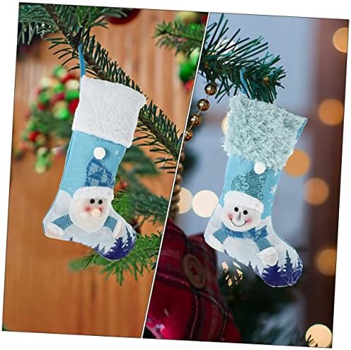 Toyvian 2 елемента Коледна Украса на Чанти, Коледни Чорапи, Набор от Чанти Тъканни Чорапи Синьо небе Голям