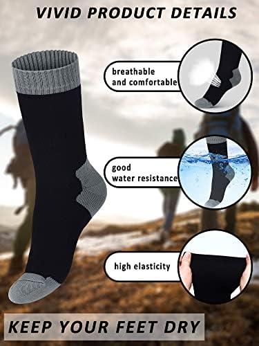 Giegxin 2 Двойки Непромокаемых Чорапи Унисекс, Дишащи Непромокаеми Туристически Чорапи за Разходки, Джогинг,