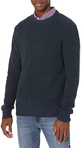 Мъжки Мек Хлопчатобумажный пуловер с кръгло деколте, изработена ребра, Goodthreads