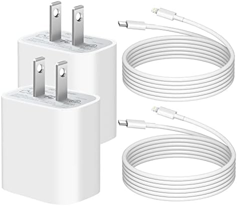 Сверхбыстрое зарядно за iPhone 12 13 14 [Сертифициран от Apple Пфи] Зарядно за iPhone, USB, C, 2 комплекта 20