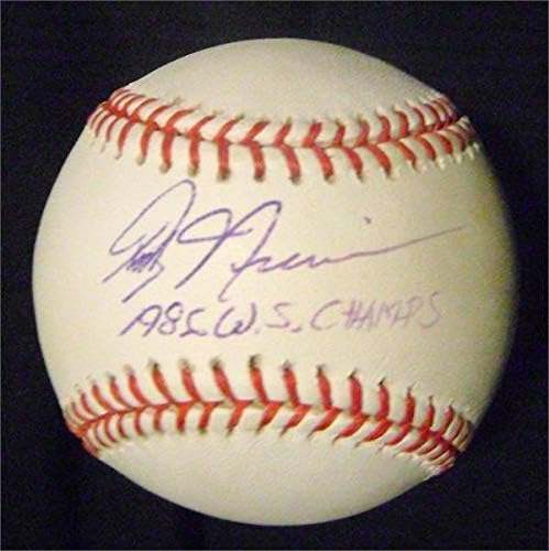 Бейзболни топки с автограф от Ранди Ниманна с надпис World Series 1986 (OMLB Ню Йорк Метс) В отлично състояние с потускневшими надписи - Бейзболни топки с автографи